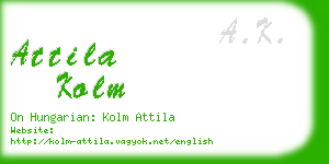 attila kolm business card